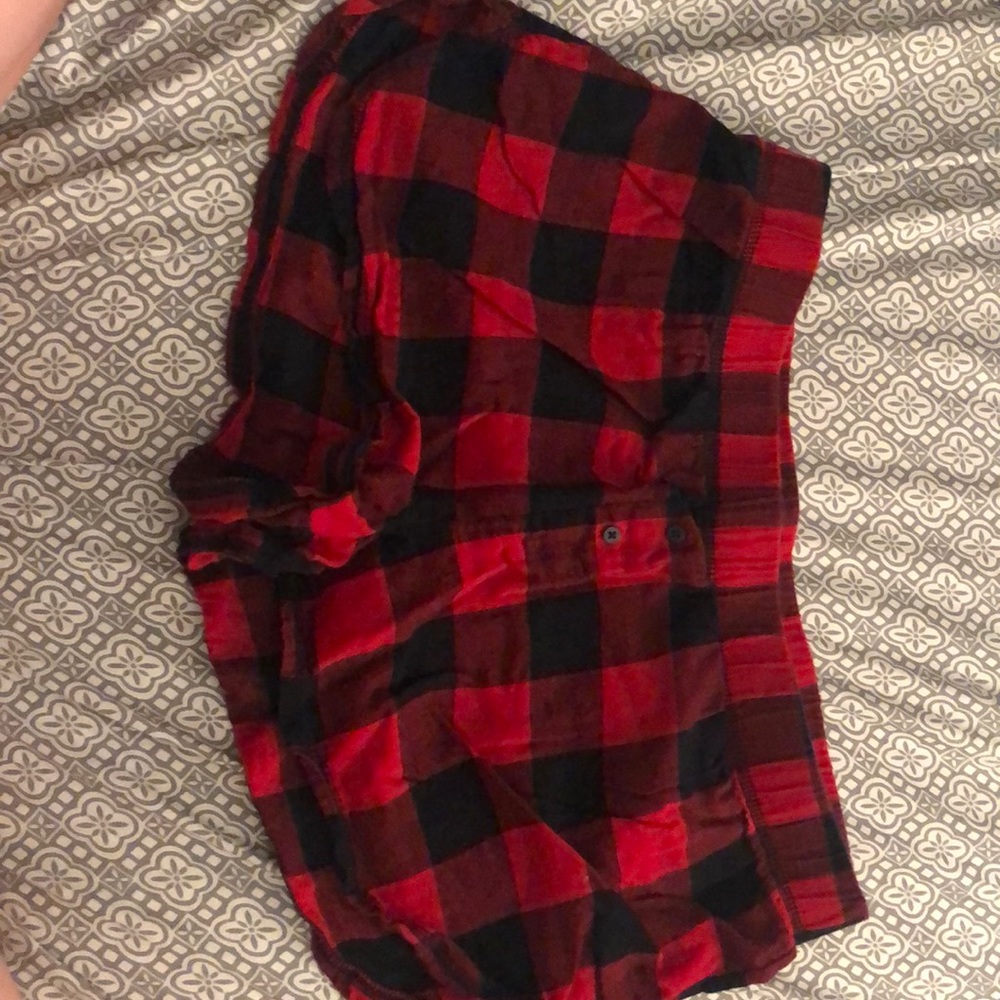 plaid lounge shorts